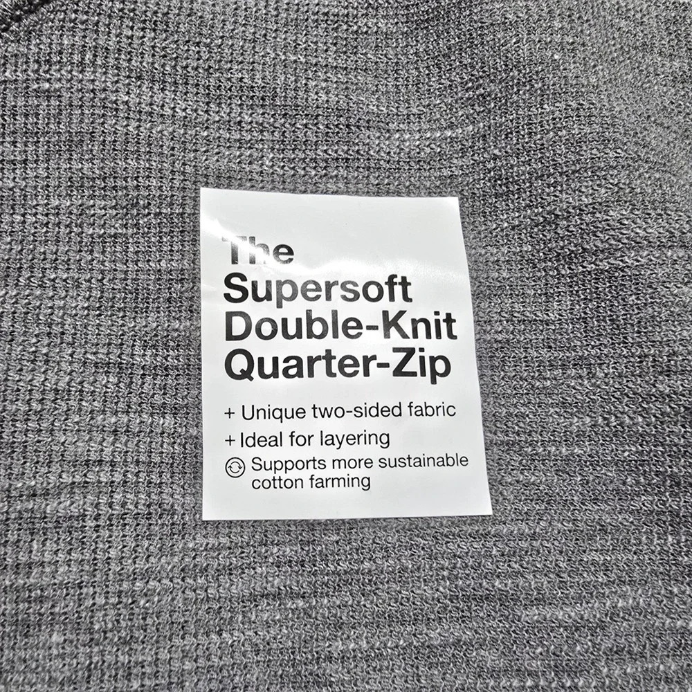 new Sonoma Quarter Zip Pullover Mens Medium Grey Supersoft Double Knit